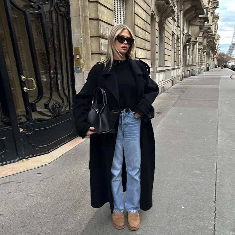 Manteau noir femme élégant pour toutes occasions