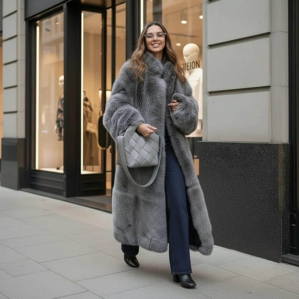 Manteau femme chic en style fourrure, parfait pour sorties et soirées hivernales – Secretbombe Fashion