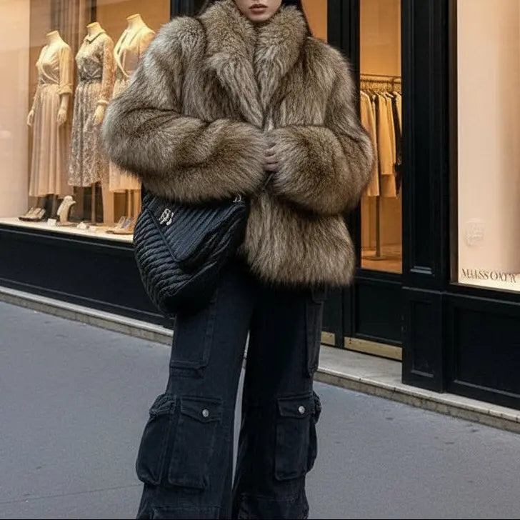 : Manteau en fourrure chic pour look casual et élégant