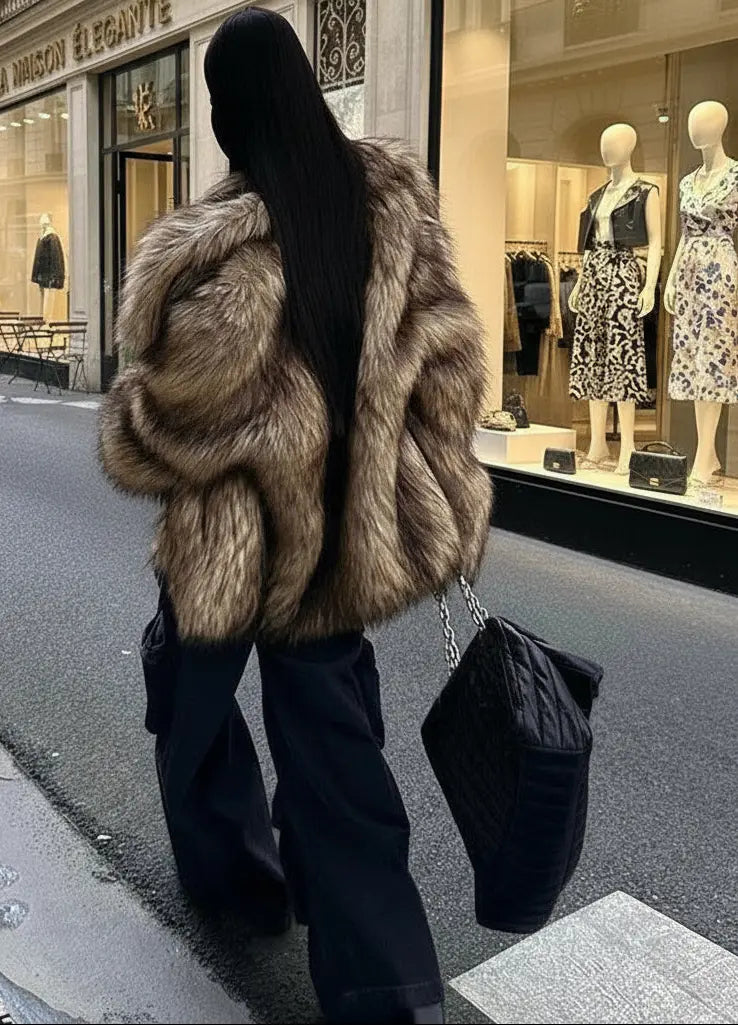 Manteau en fourrure chic pour look casual et élégant