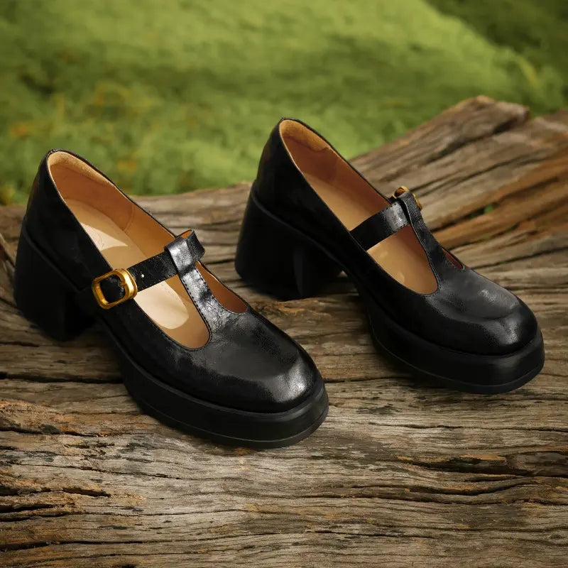 Chaussures Mary Jane noir adaptées au quotidien et au bureau pour femme