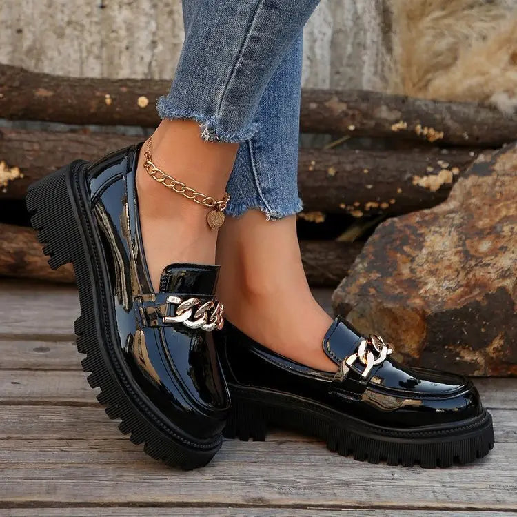 Mocassins Mode Femme Vernis Confortables Bureau et Sortie