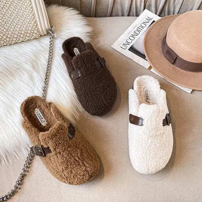 Mules femme intérieur et extérieur chocolat en peau de mouton – SecretBombe