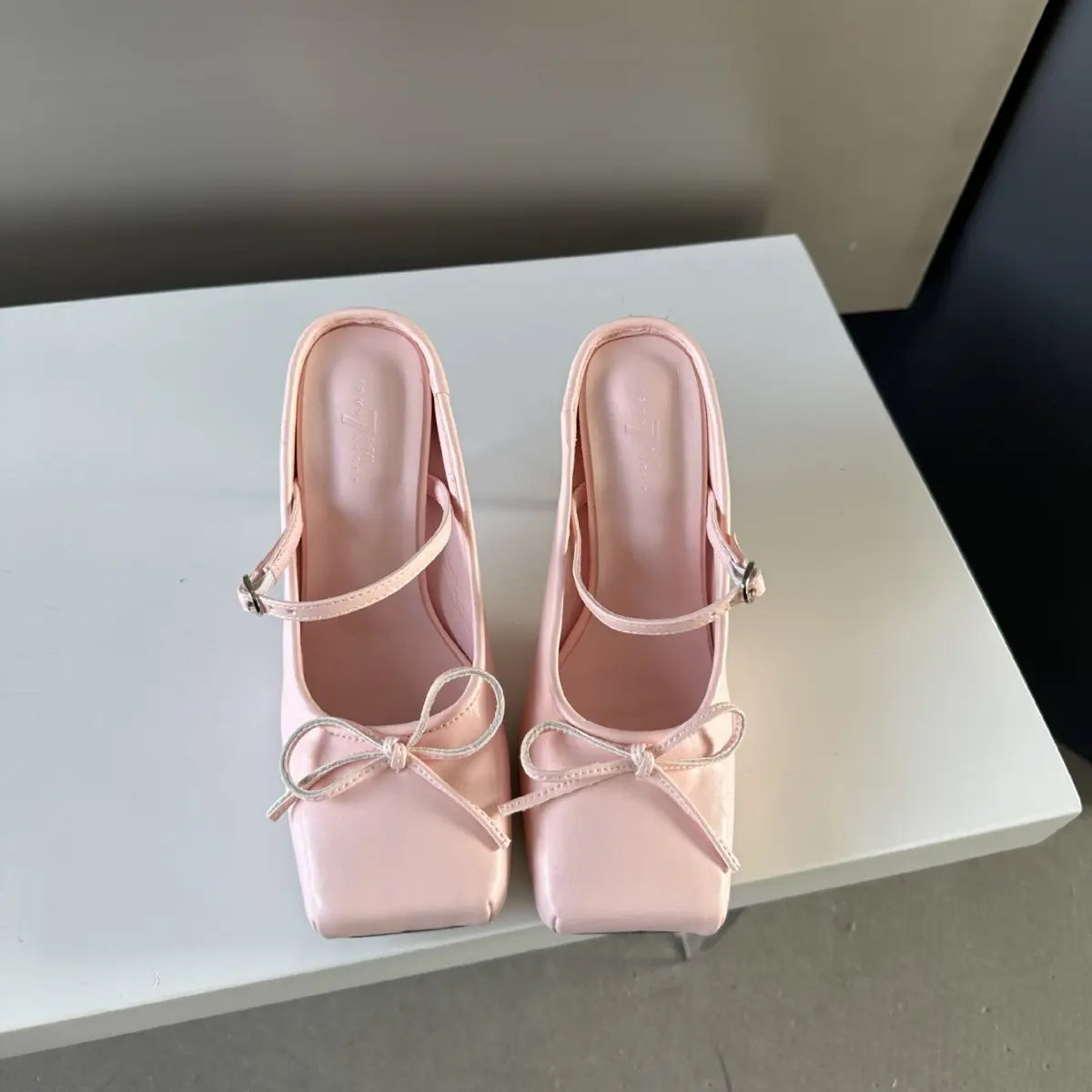 Mules femme rose satin élégantes noeud SecretBombe