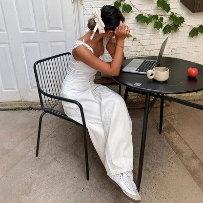 Pantalon blanc femme style minimaliste et intemporel – SecretBombe