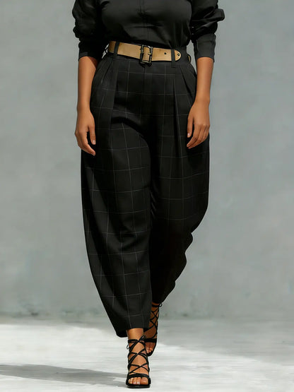 Pantalon carotte noir femme à coupe décontractée SecretBombe