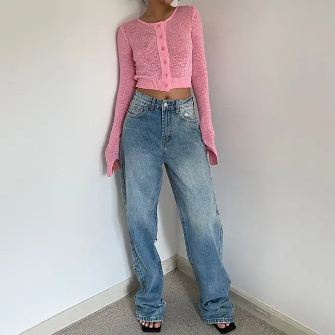 Pantalon jean bleu délavé pour femme SecretBombe.