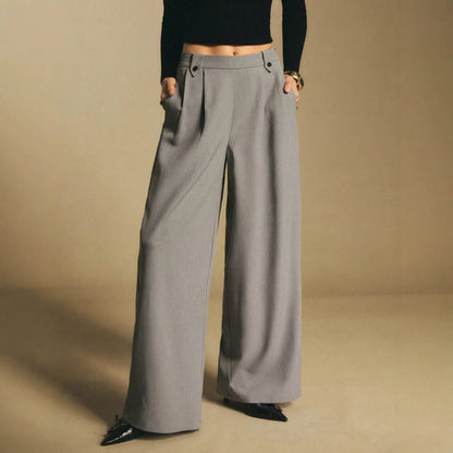 Pantalon large gris femme à coupe fluide SecretBombe