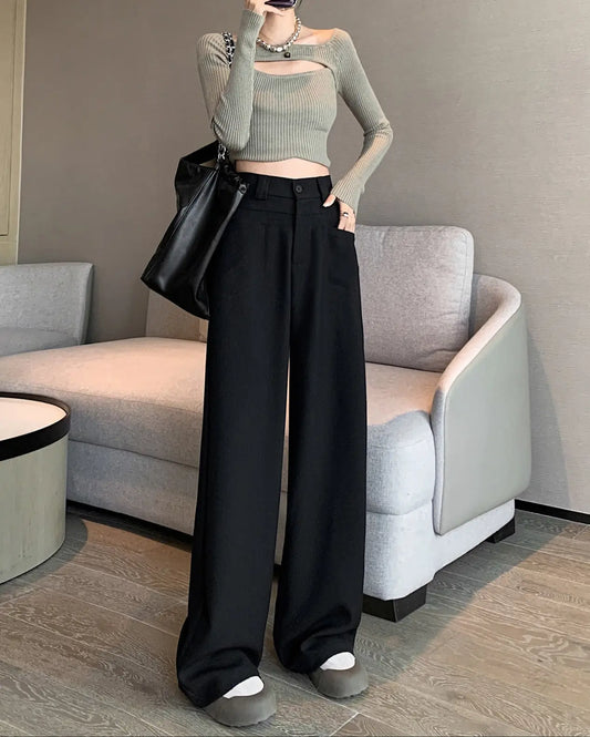 Pantalon femme pour un look décontracté et élégant, coupe droite classique