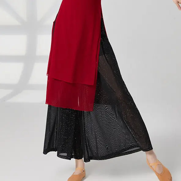 Pantalon palazzo femme noir fluide à coupe ample SecretBombe