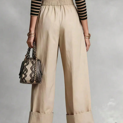 Pantalon palazzo beige femme au look chic SecretBombe