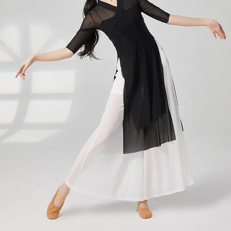 Pantalon palazzo blanc femme à effet transparent SecretBombe