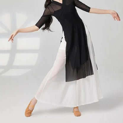 Pantalon palazzo blanc femme à effet transparent SecretBombe