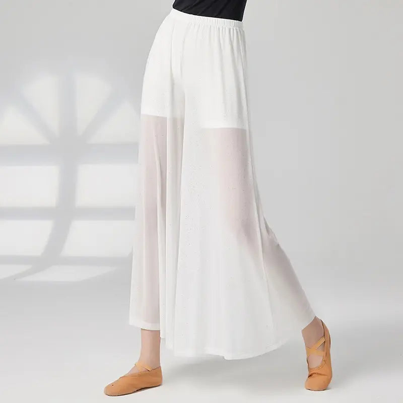 Pantalon palazzo femme blanc fluide à jambes larges SecretBombe