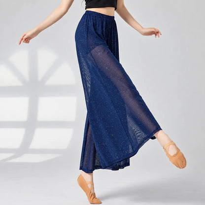 Pantalon femme bleu marine fluide à coupe large SecretBombe