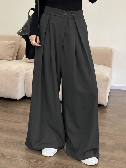 Pantalon palazzo femme gris à jambes très larges SecretBombe