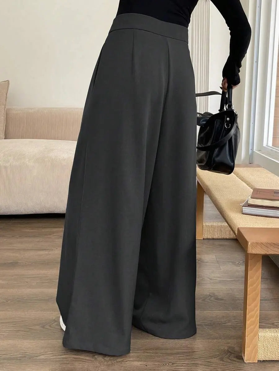 Pantalon large femme gris avec poches SecretBombe