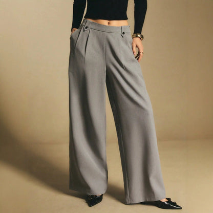 Pantalon palazzo gris femme au look chic SecretBombe