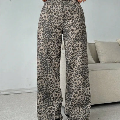 Pantalon large femme léopard à jambes larges SecretBombe