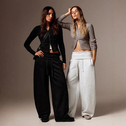 Pantalon large femme noir à coupe ample SecretBombe