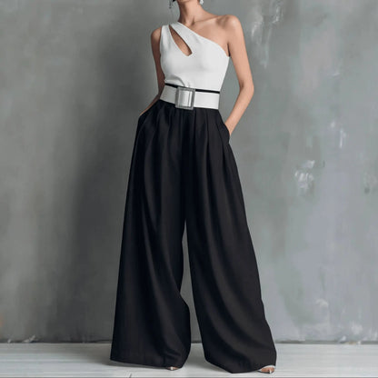 Pantalon large femme noir à taille haute SecretBombe