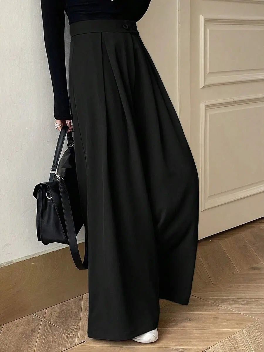 Pantalon palazzo femme noir à coupe ample SecretBombe