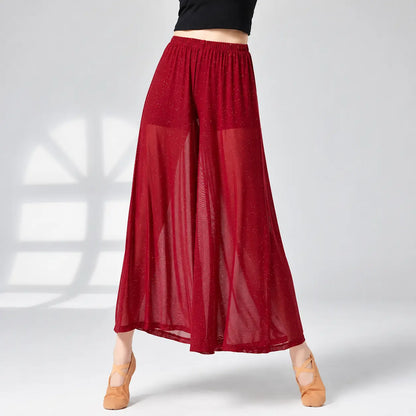 Pantalon palazzo femme rouge à jambes larges SecretBombe