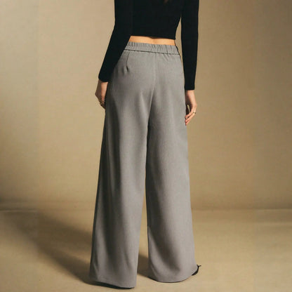 Pantalon large femme gris au style élégant SecretBombe