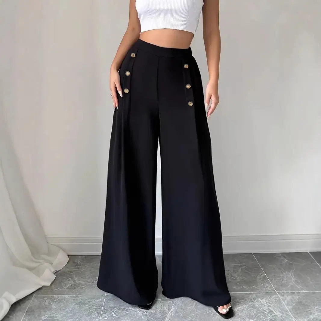 Pantalon large noir femme au look élégant SecretBombe