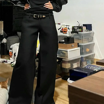 Vue rapprochée tissu pantalon noir SecretBombe de qualité