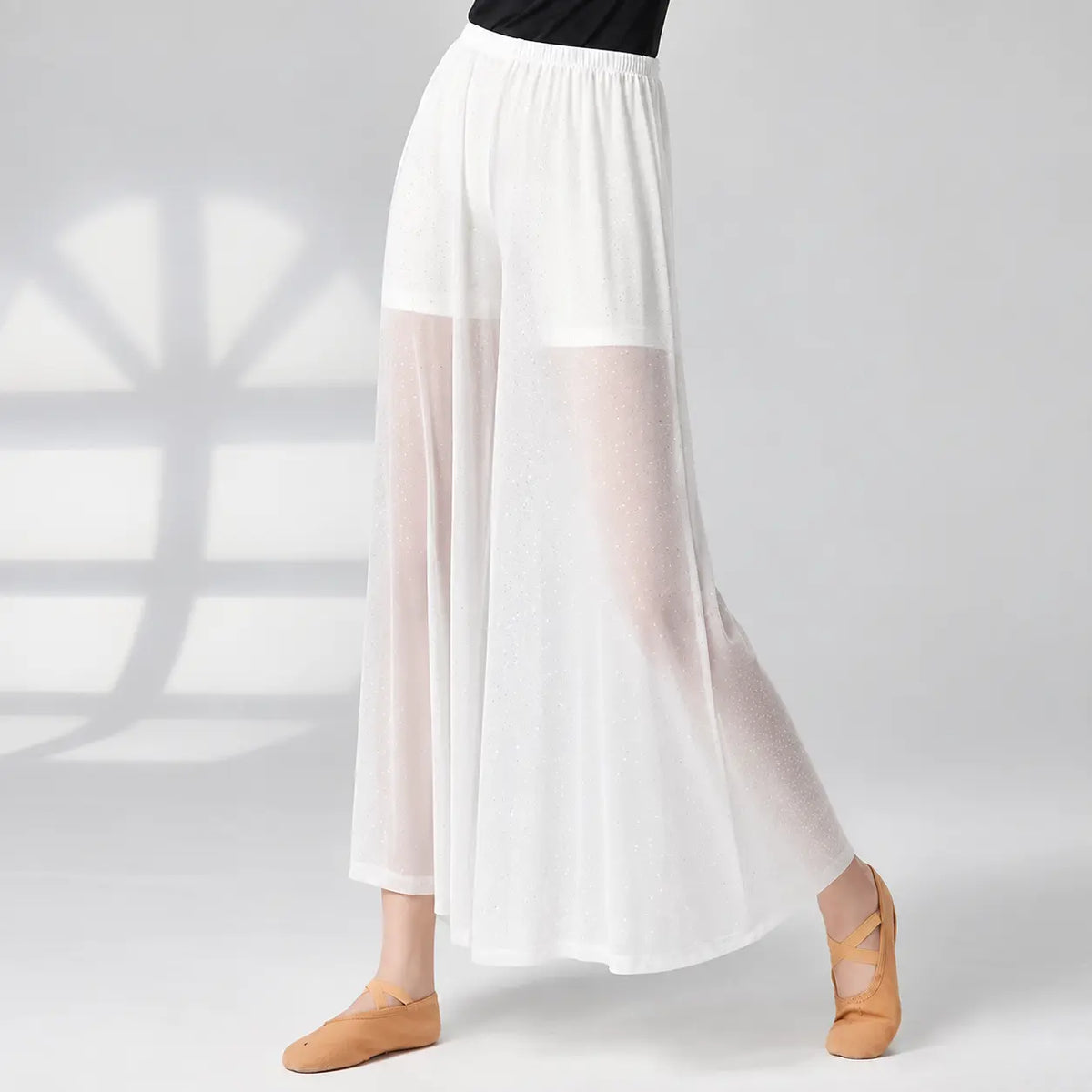 Pantalon palazzo femme blanc fluide à jambes larges SecretBombe