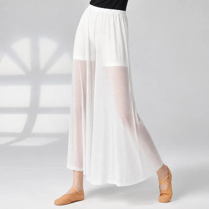 Pantalon palazzo femme blanc fluide à jambes larges SecretBombe
