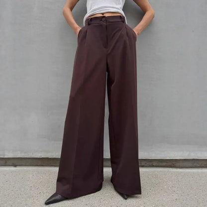 Pantalon wide leg femme style minimaliste moderne
