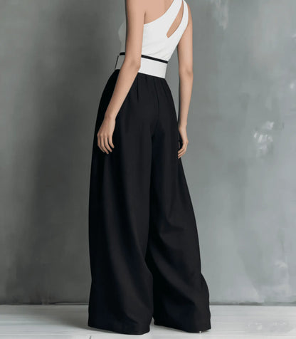 Pantalon femme noir à jambes larges SecretBombe