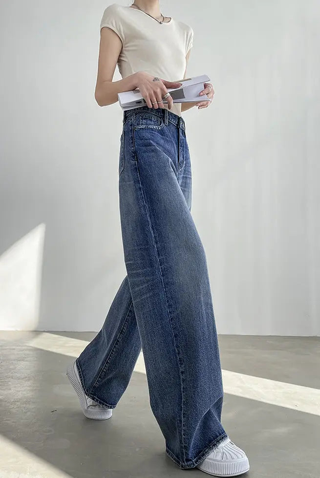 Jean large femme casual chic européen intemporel – SecretBombe