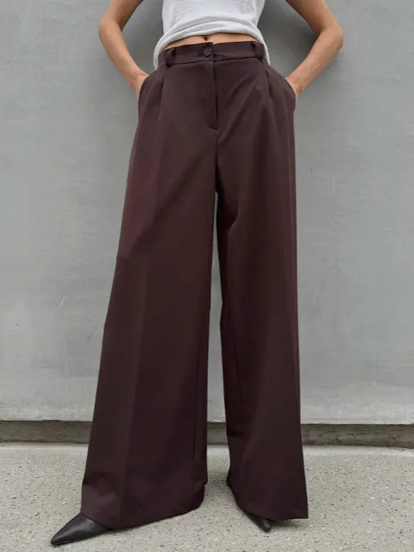 Pantalon large élégant de bureau pour femme