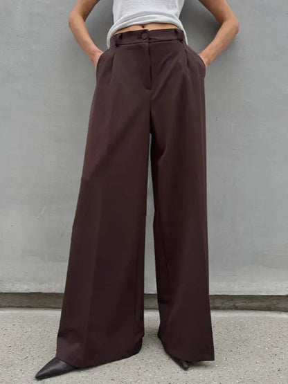 Pantalon large élégant de bureau pour femme