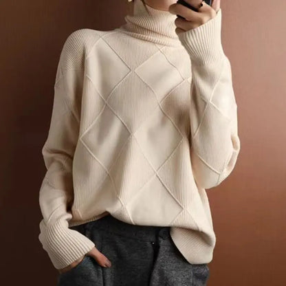 Pull col roulé SecretBombe pour tenue cosy et féminine, look moderne et minimaliste