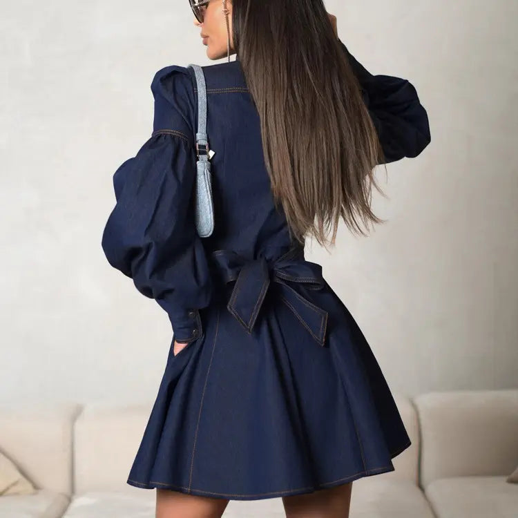 Robe femme en denim style bureau moderne et chic – secretbombe