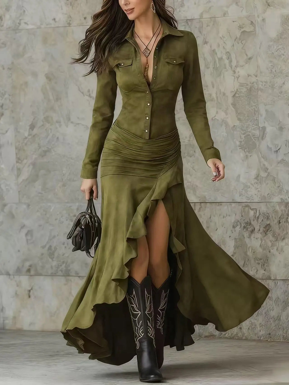 Robe longue taille haute élégante femme SecretBombe