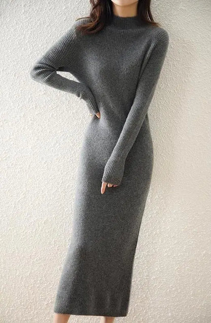 Robe longue cachemire portée avec style élégant et raffiné