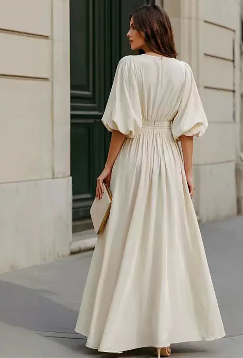 Robe longue fluide élégante avec taille cintrée femme SecretBombe