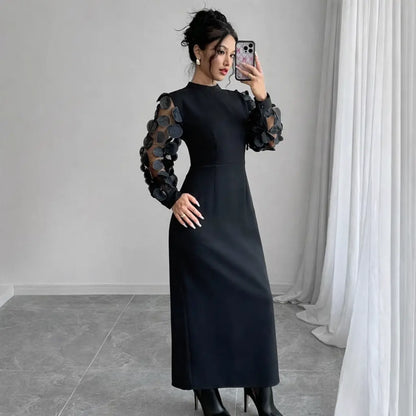 Robe longue noire élégante pour femme, style chic et tendance SecretBombe