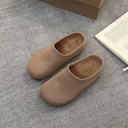 Mules femme taupe texturées confort SecretBombe