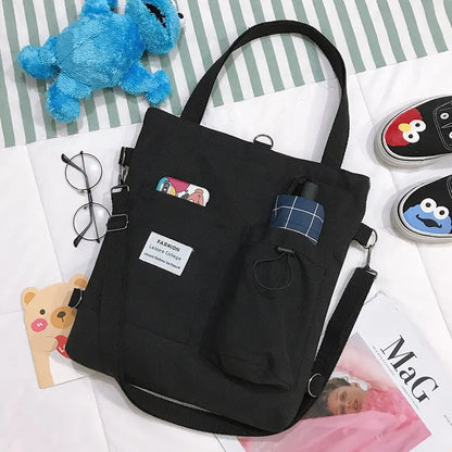 Sac à dos femme en toile couleur noir, design élégant et pratique