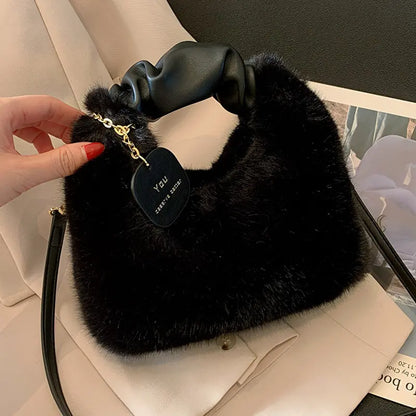 Sac à main femme effet cuir doux et peluche chic tendance SecretBombe