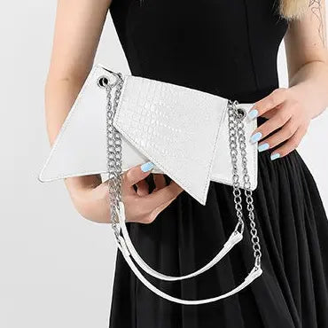 Sac bandoulière femme blanc design asymétrique chic SecretBombe