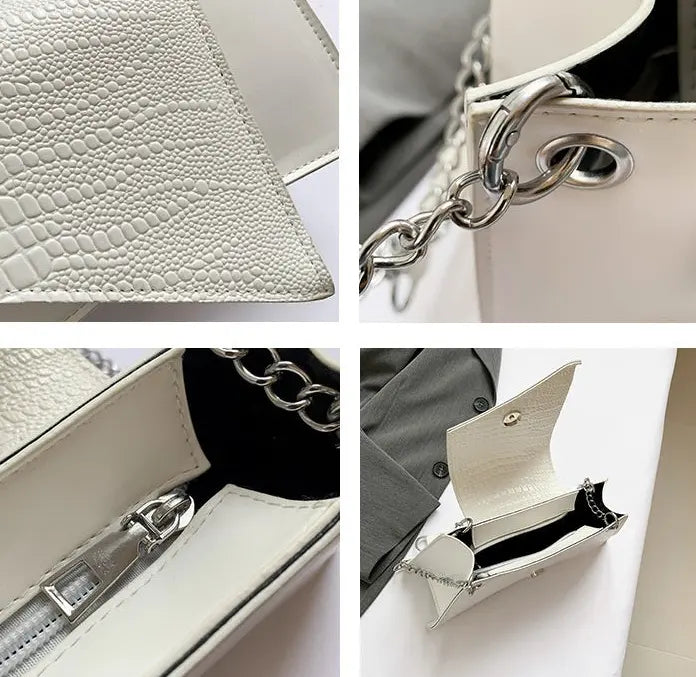 Sac bandoulière femme blanc design asymétrique chic SecretBombe