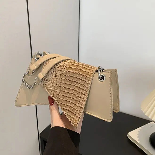 Sac bandoulière femme kaki effet cuir texturé chic SecretBombe