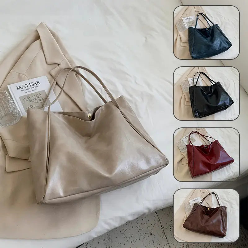 "Sac à main beige tendance urbaine, souple et pratique"